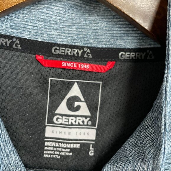 NEW Gerry Men's L Long Sleeve 1/4 Zip Pullover Mock neck Sweatshirt Blend Blue - Picture 5 of 9